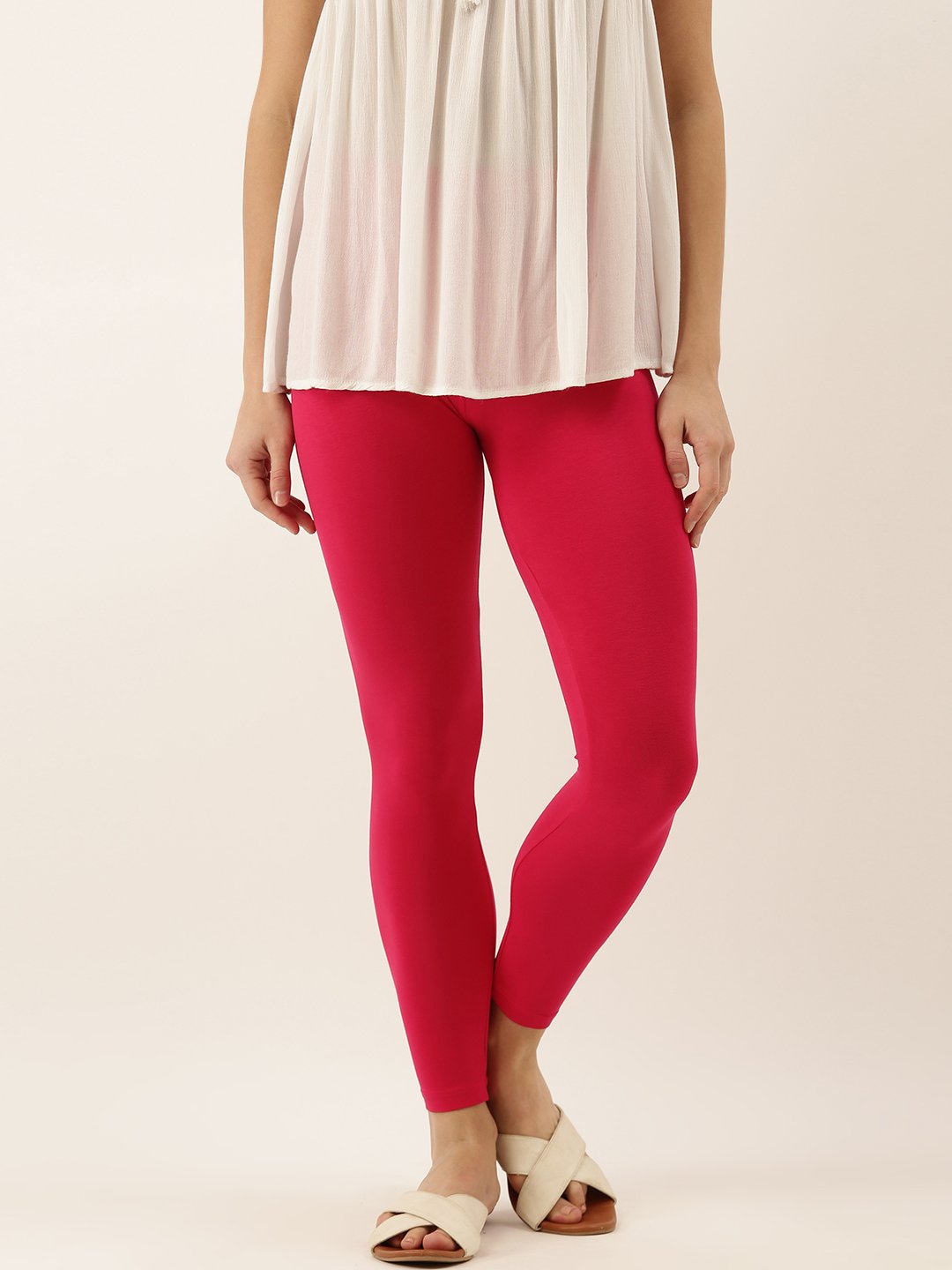 Buy Red Leggings for Women by Go Colors Online | Ajio.com